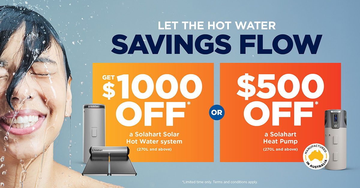Save up to $1000* on hot water
